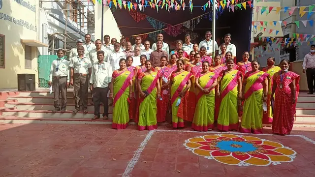SKDT teachers together at a school celebration